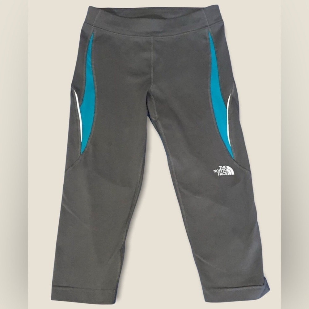 The North Face Women's Gray and Teal Athletic Shorts